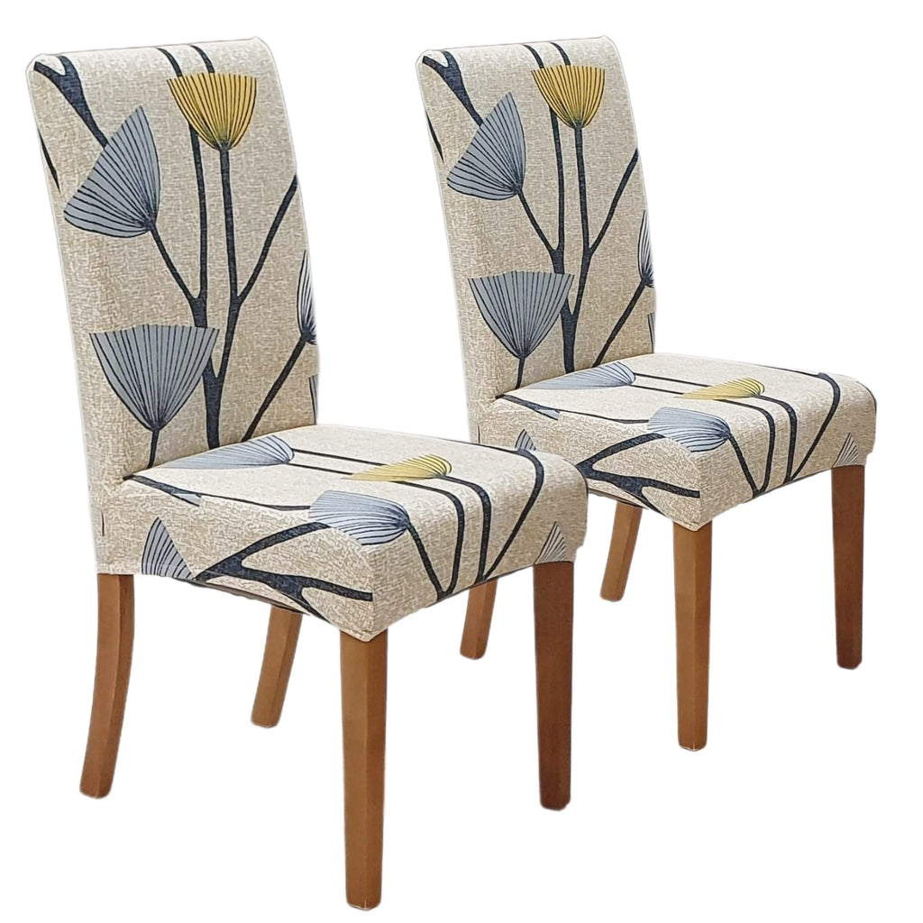 SPRINGRICO Chair Covers for Dining Room 6 Pack, Stretch Dining Chair Cover, Washable Spandex Kitchen Parsons Chair Slipcovers, Removable Seat Protector for Home or Party (Set of 6, Floral Beige)