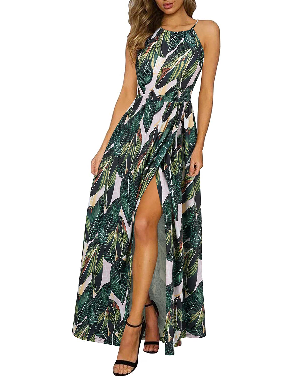 KILIG Women's Summer Floral Beach Flowy Split Maxi Long Dresses