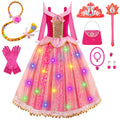 Meland Princess Dresses for Girls - Light Up Princess Dress Up for 3-10 Year Old, Costume for Girls Halloween Birthday