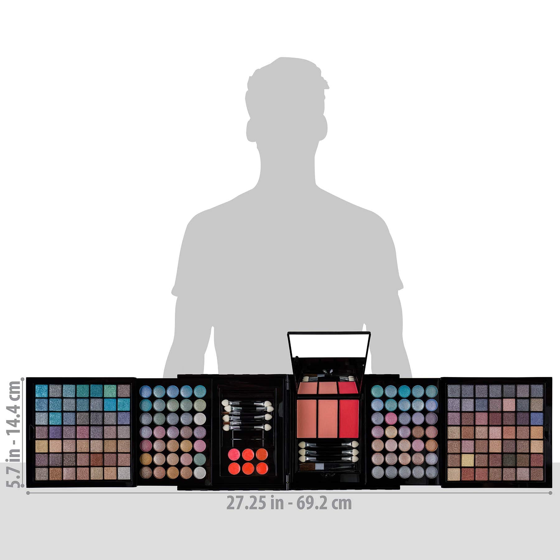 SHANY Elevated Essentials Makeup Set - All-in-One Makeup Kit with 72 Eyeshadows, 28 Lip Colors, 18 Gel Eyeliners, 10 Blushes, 1 Eye Primer, and 1 Cream Concealer