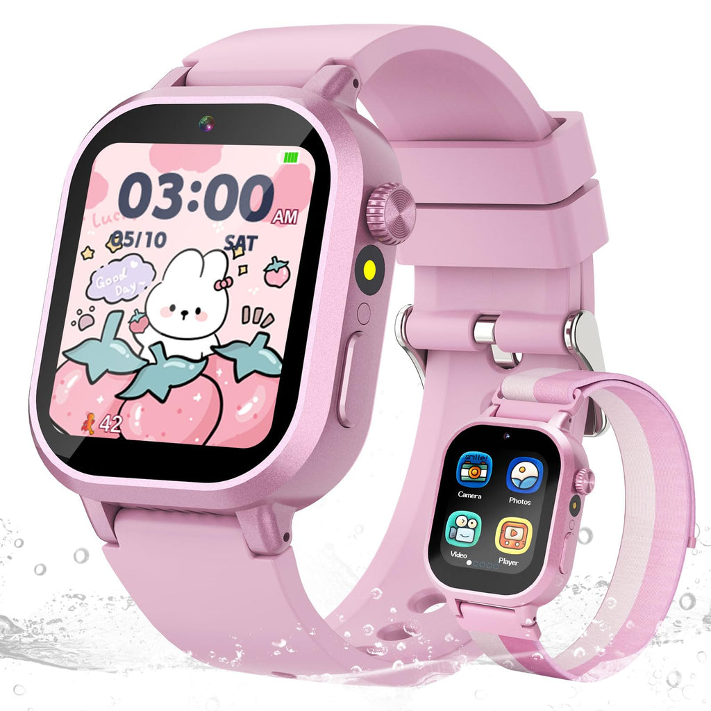 Wiszodet Kids Waterproof Smart Watch Boys Gift Age 3-12 with 39 Game HD Touch Screen Music Player Video Camera Pedometer Alarm Clock Birthday Gift for 6 7 8 9 Year Olds Blue