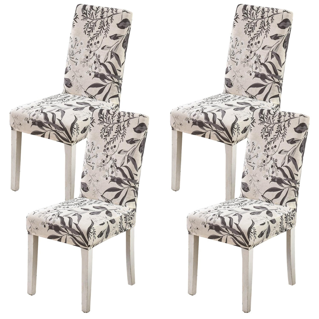 HZDHCLH 6 Pack Chair Covers for Dining Room,Soft Spandex Removable Washable Anti-dust Seat Slipcover, Protector for Hotel,Office,Ceremony,Banquet Wedding Party(Beige, Set of 6)