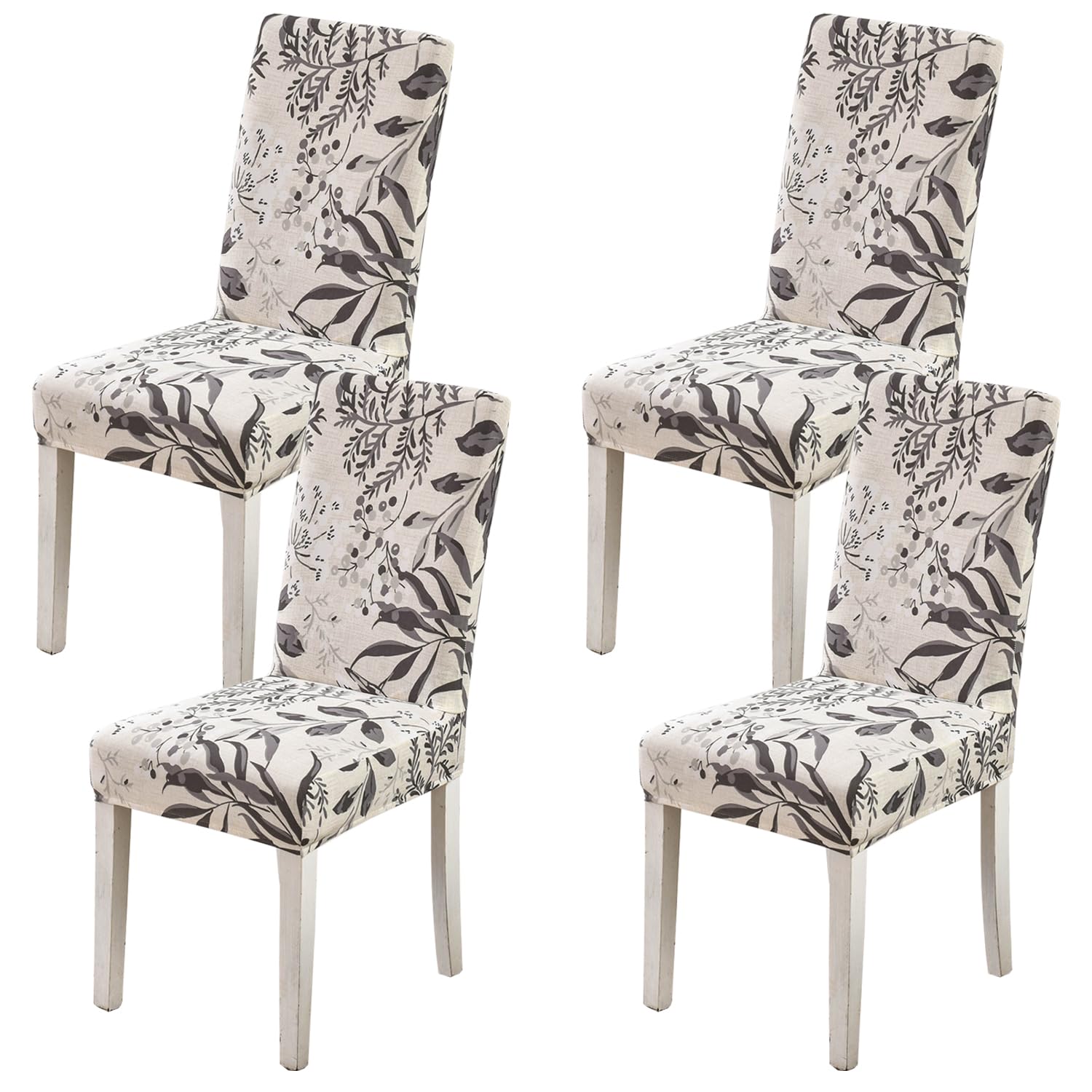 HZDHCLH 6 Pack Chair Covers for Dining Room,Soft Spandex Removable Washable Anti-dust Seat Slipcover, Protector for Hotel,Office,Ceremony,Banquet Wedding Party(Beige, Set of 6)