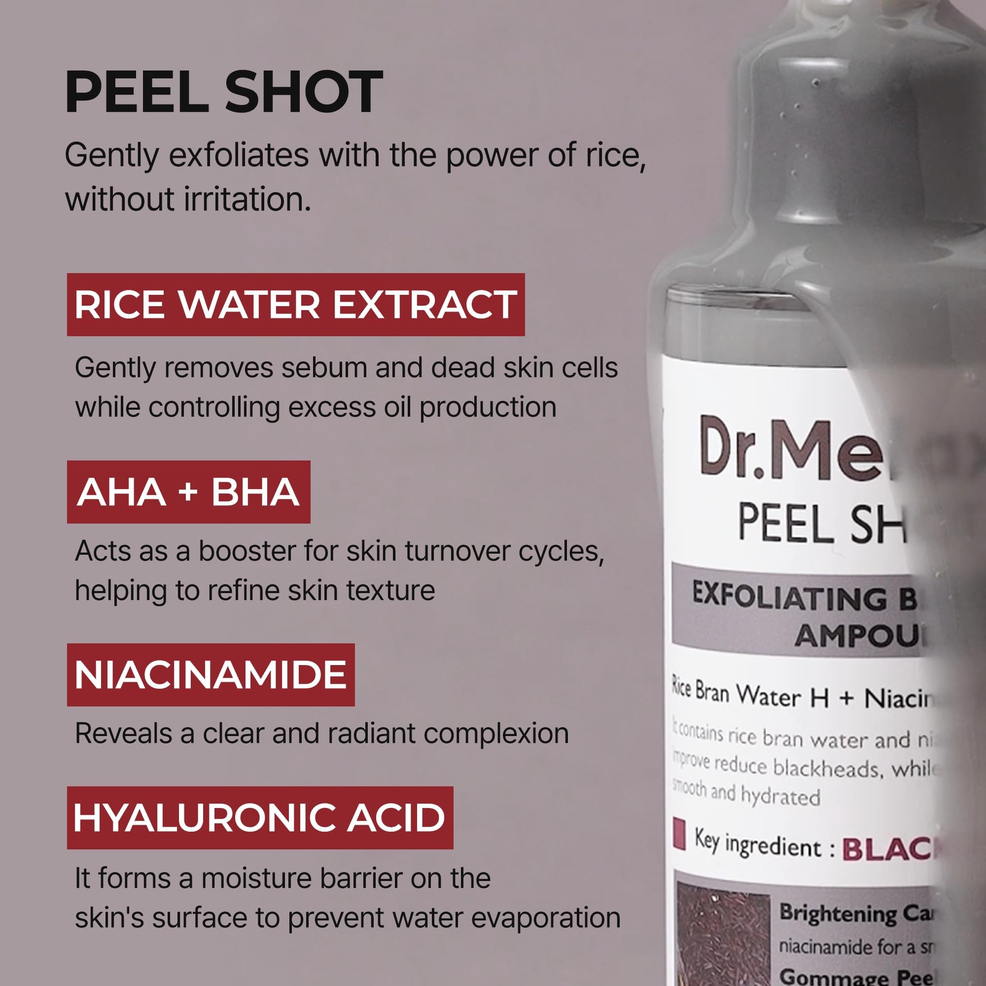 Dr. Melaxin Peel Shot Kojic Acid Turmeric Serum – Exfoliating Dark Spot Corrector with AHA/BHA & Niacinamide, Brightening & Even Tone Facial Serum (80ml / 2.70 fl oz)