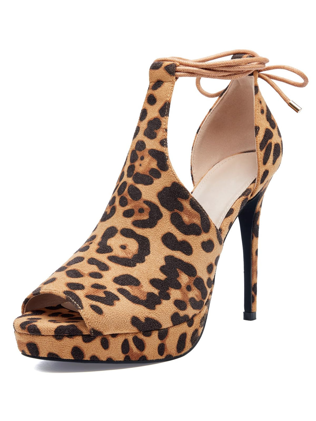 Womens Peep Toe Platform Heels Sexy Sandals Strappy Lace Up Tie Stilettos Dress Pumps Shoes
