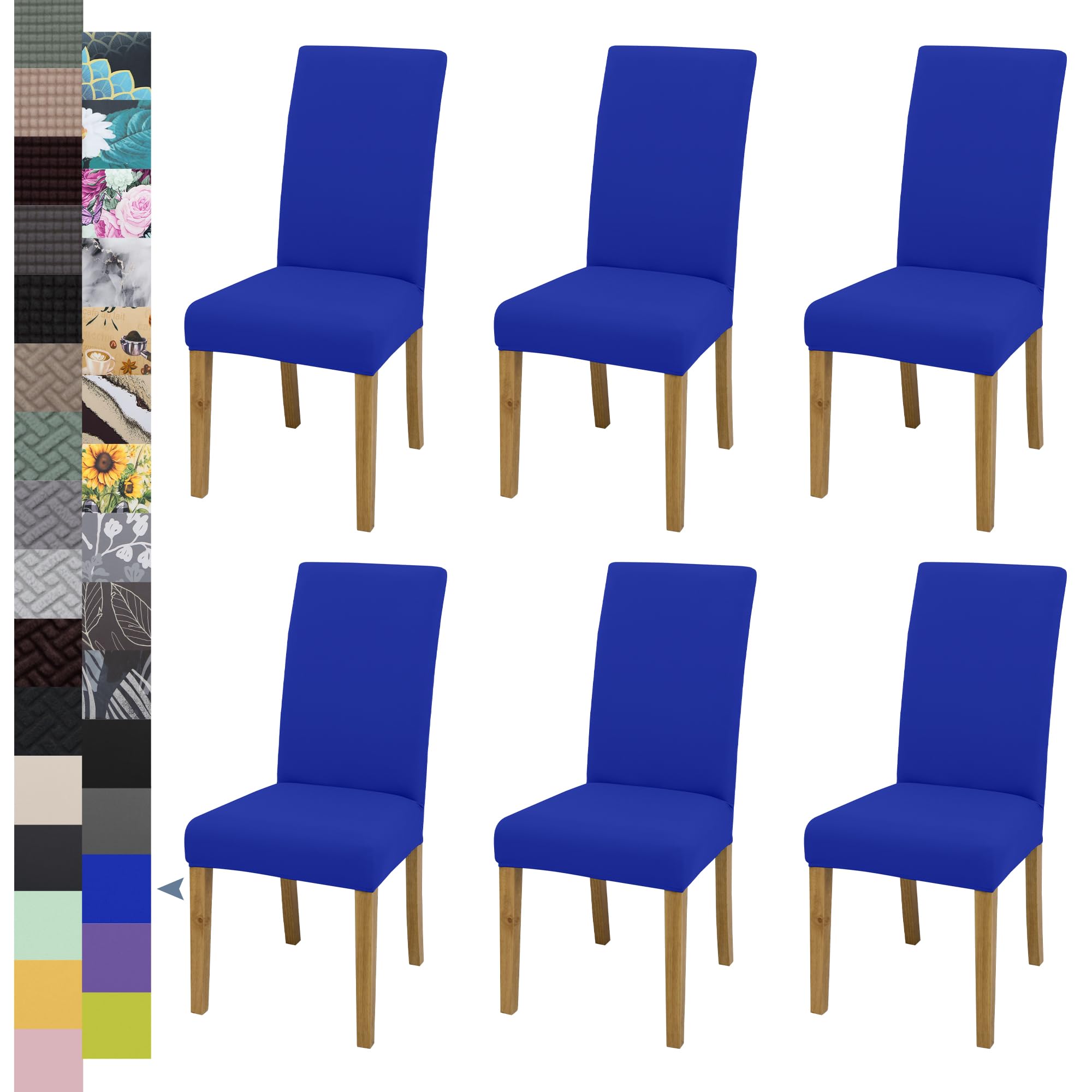 BIETYONE Stretch Dining Chair Covers Set of 6, Soft Removable Washable Kitchen Parsons Chair Slipcovers, High Elastic Seat Protector for Home Hotel Banquet
