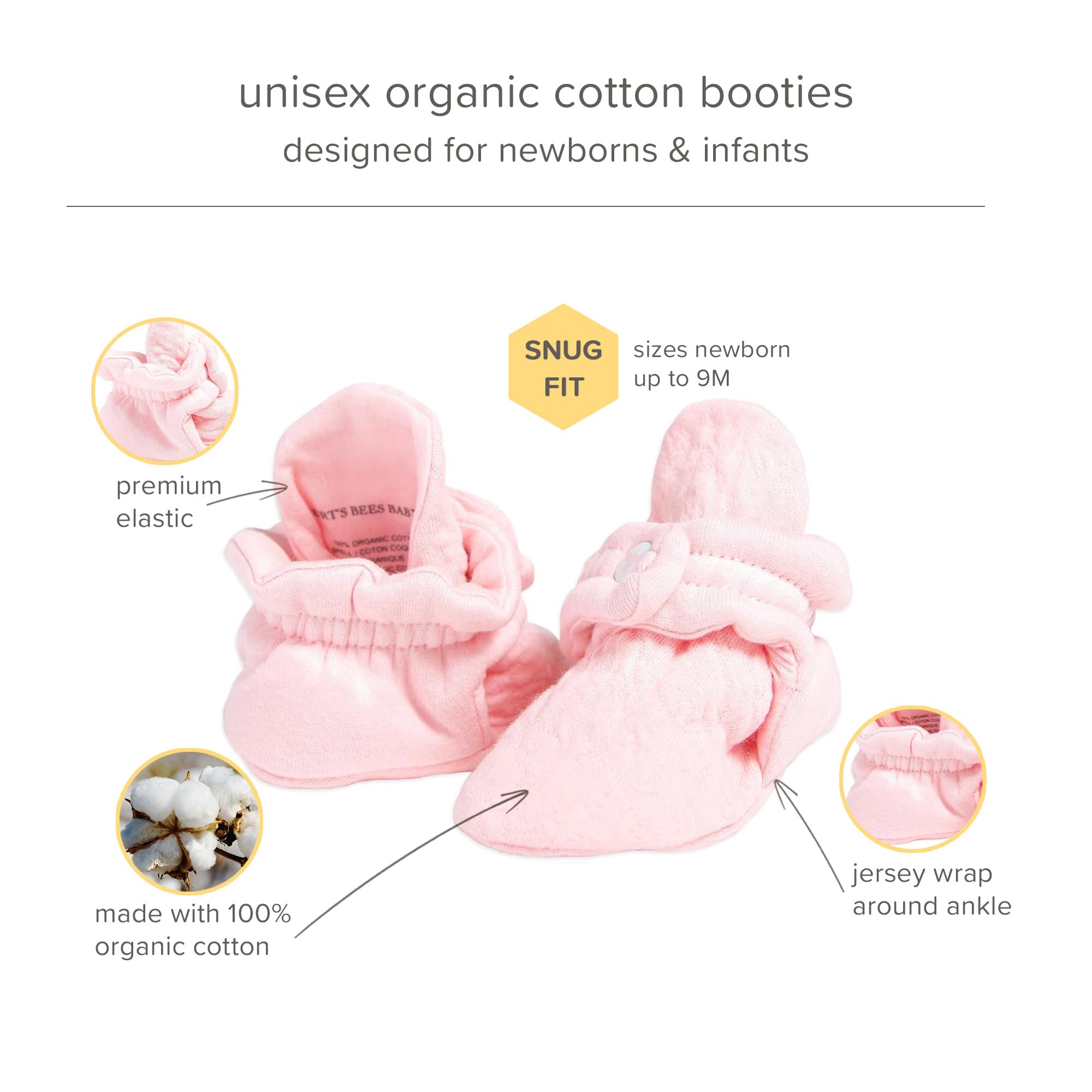 Burt's Bees Baby Unisex Baby Booties