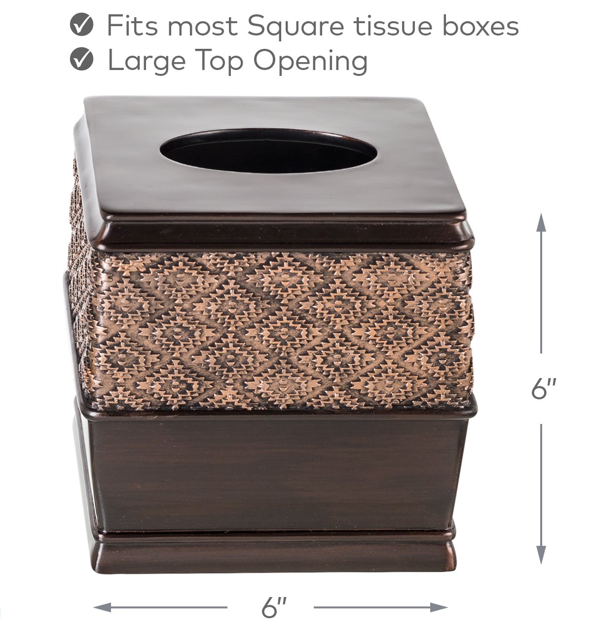 Creative Scents Dublin Brown Bathroom Accessories Set Complete - 4 Pc. Bathroom Sets Accessories, Luxury Bathroom Accessory Set - Soap Dispenser, Soap Dish, Tumbler & Toothbrush Holder Set