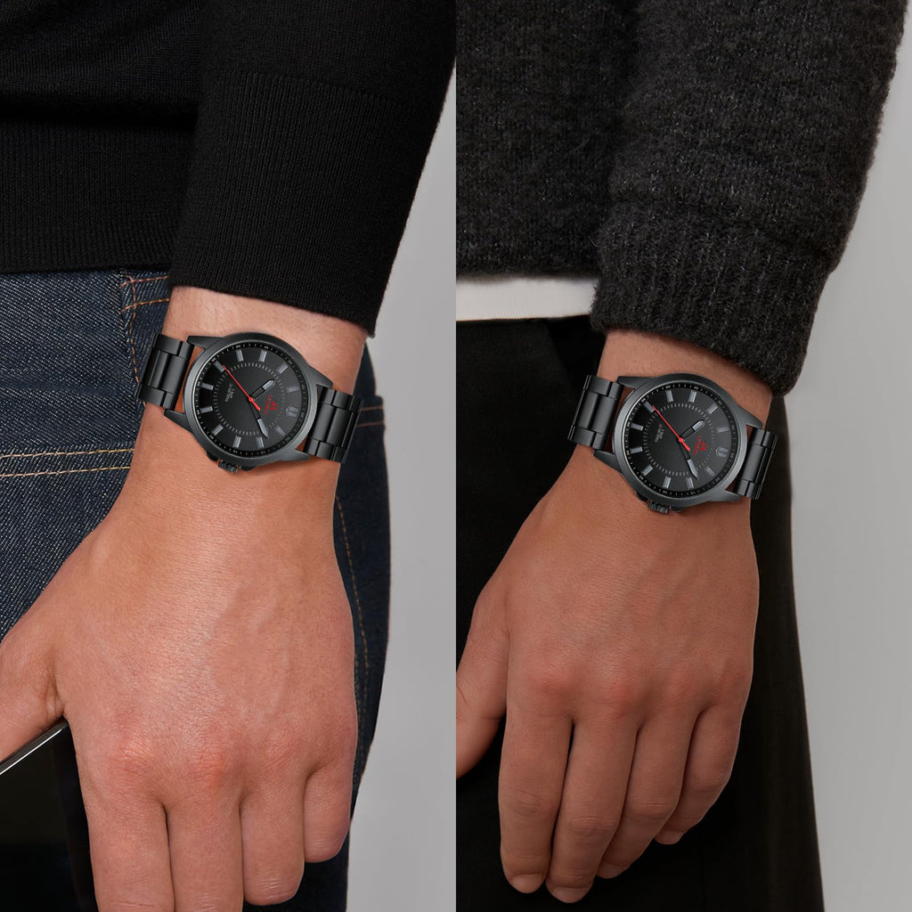 LN LENQIN Mens Watches Waterproof Stainless Steel Watch for Men Analog Quartz Fashion Business Designer Wristwatch