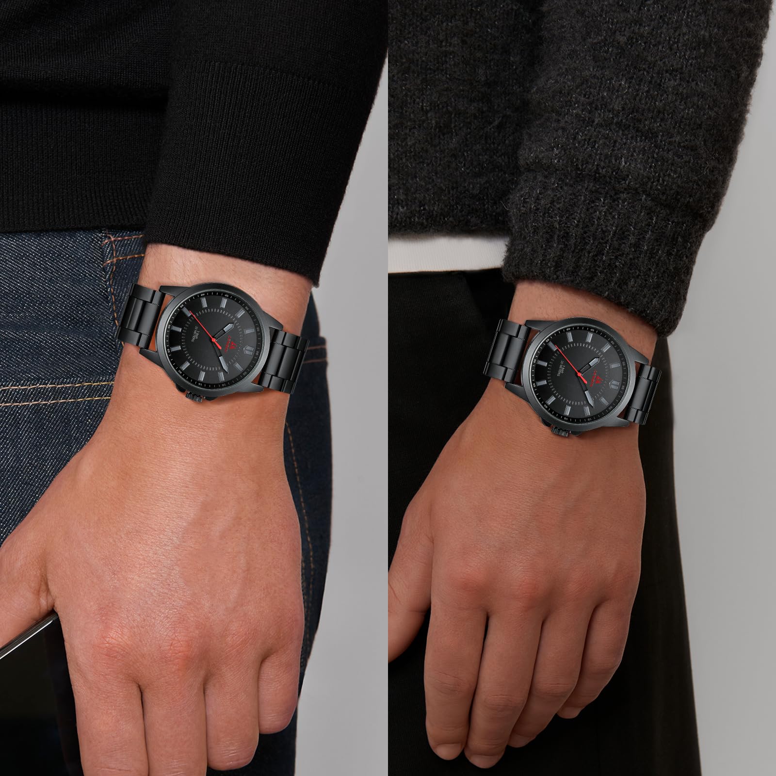 LN LENQIN Mens Watches Waterproof Stainless Steel Watch for Men Analog Quartz Fashion Business Designer Wristwatch