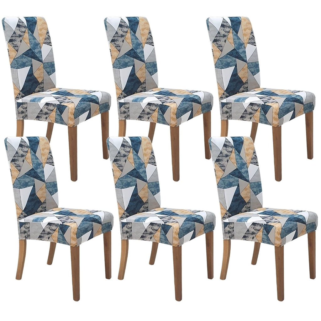 SPRINGRICO Chair Covers for Dining Room 6 Pack, Stretch Dining Chair Cover, Washable Spandex Kitchen Parsons Chair Slipcovers, Removable Seat Protector for Home or Party (Set of 6, Floral Beige)