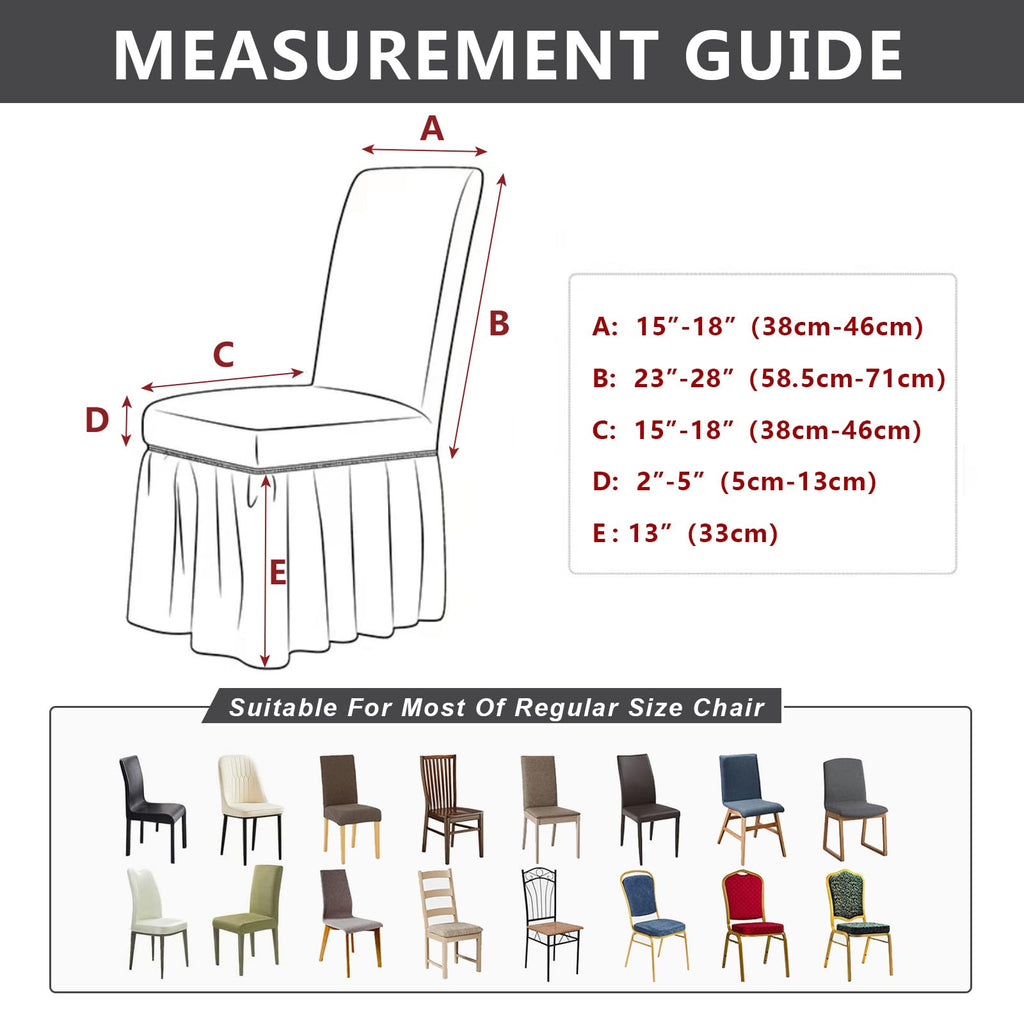 molasofa Chair Covers for Dining Room Set of 6 Stretch Chair Slipcovers with Skirt for Kitchen Seat Protectors Wedding Banquet Decor Kids Pets Spandex Fabric Washable (6pcs, Brown)