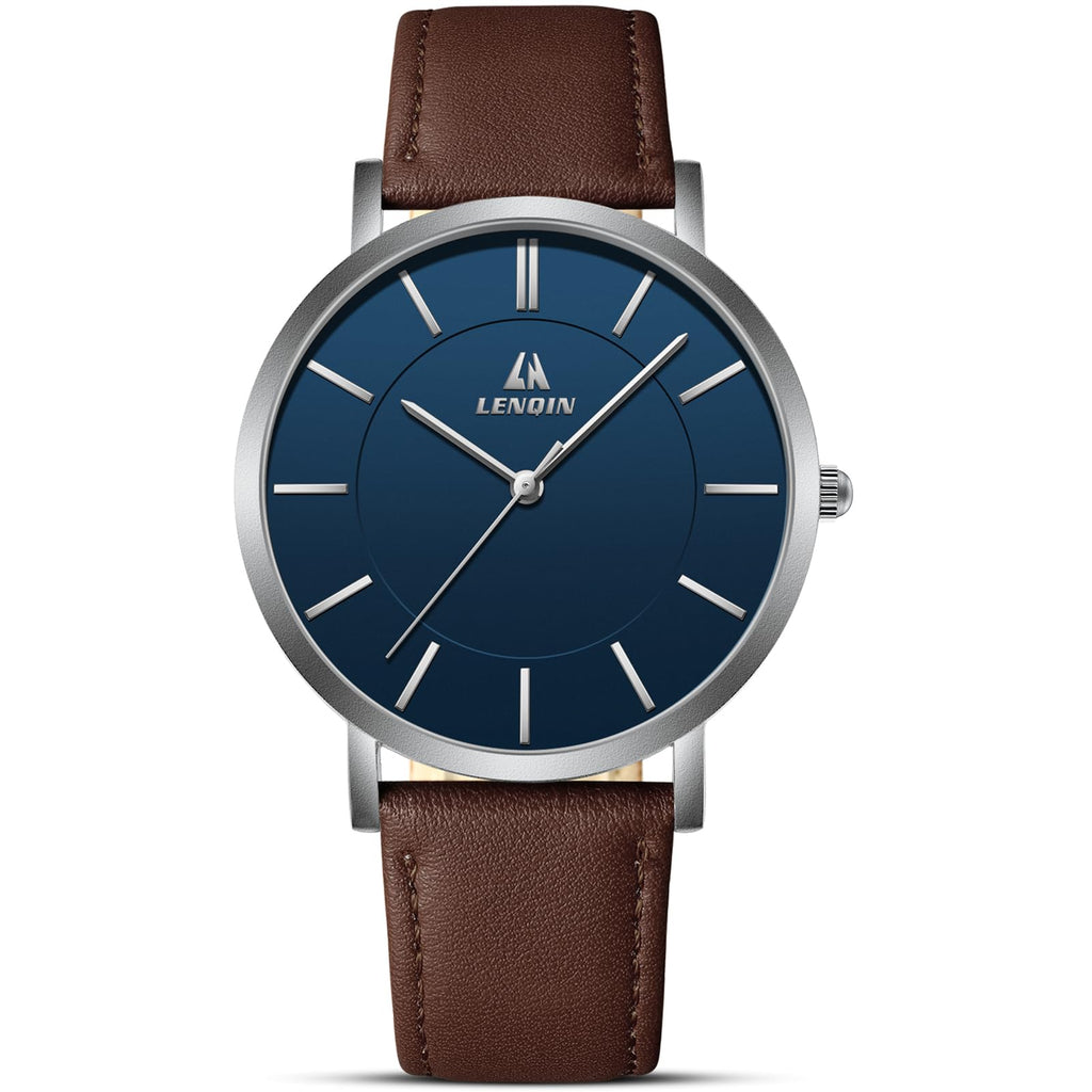LN LENQIN Mens Watches Waterproof Stainless Steel Watch for Men Analog Quartz Fashion Business Designer Wristwatch