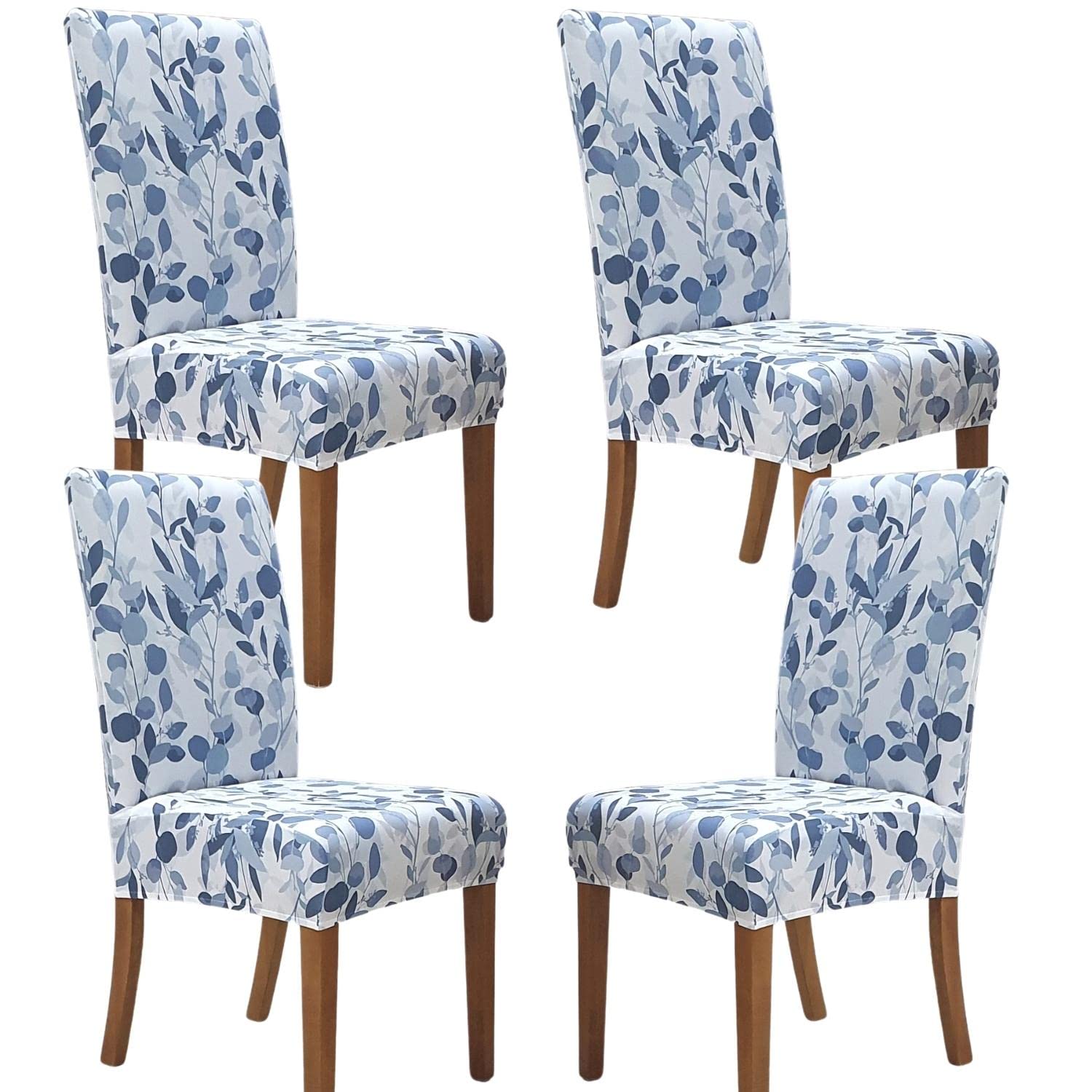 SPRINGRICO Chair Covers for Dining Room 6 Pack, Stretch Dining Chair Cover, Washable Spandex Kitchen Parsons Chair Slipcovers, Removable Seat Protector for Home or Party (Set of 6, Floral Beige)