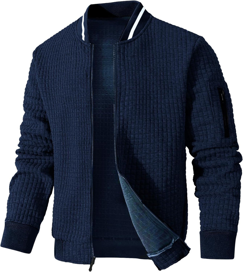 SAVKOOV Mens Lightweight Jacket Casual Bomber Jacket Varsity Coat