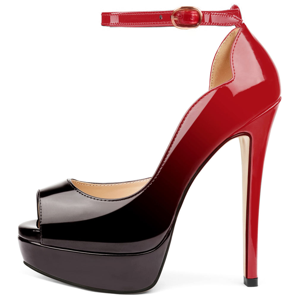 MERUMOTE Women's Platform Stiletto Heels Shoes Peep Toe Pumps 6 inch Heels for Dress Wedding Party