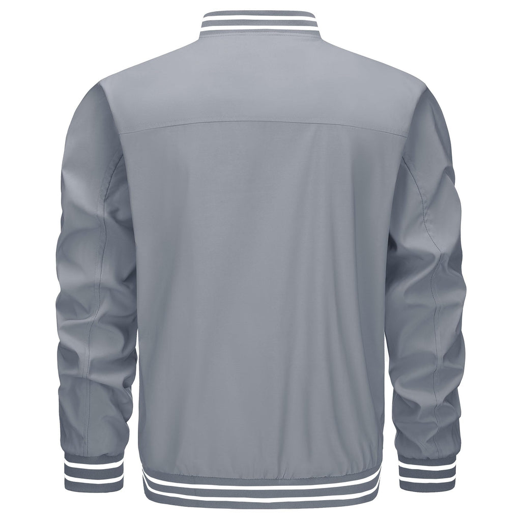 TACVASEN Men's Lightweight Jacket Casual Spring Fall Windbreaker Bomber Zip Up Coat With Pocket