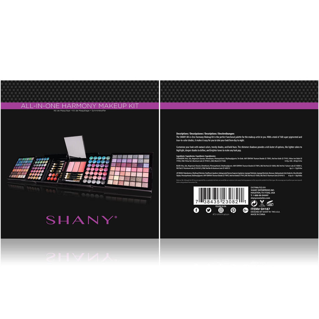 SHANY Elevated Essentials Makeup Set - All-in-One Makeup Kit with 72 Eyeshadows, 28 Lip Colors, 18 Gel Eyeliners, 10 Blushes, 1 Eye Primer, and 1 Cream Concealer