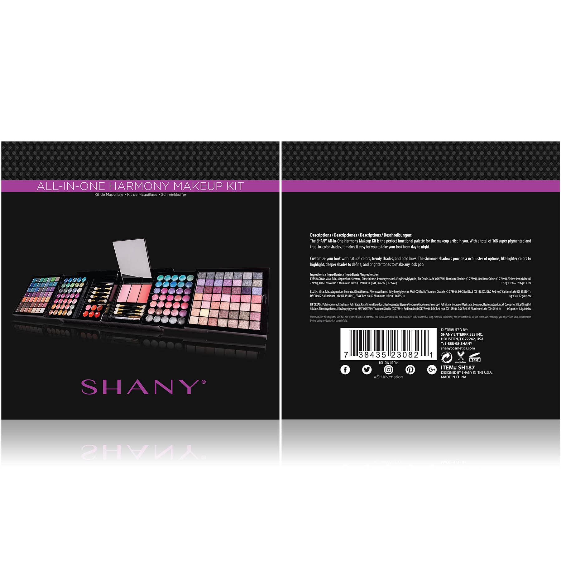 SHANY Elevated Essentials Makeup Set - All-in-One Makeup Kit with 72 Eyeshadows, 28 Lip Colors, 18 Gel Eyeliners, 10 Blushes, 1 Eye Primer, and 1 Cream Concealer