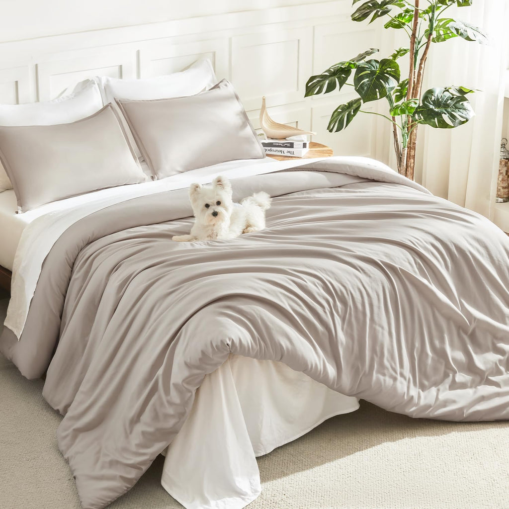 Litanika King Size Comforter Set, 3 Pieces Lightweight Solid Comforter King Size, All Season Fluffy Down Alternative Comforter Bed Set Quilt Blanket, Sage Green, King