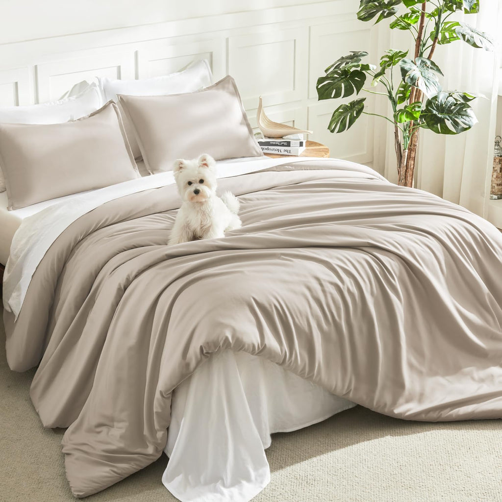 Litanika King Size Comforter Set, 3 Pieces Lightweight Solid Comforter King Size, All Season Fluffy Down Alternative Comforter Bed Set Quilt Blanket, Sage Green, King
