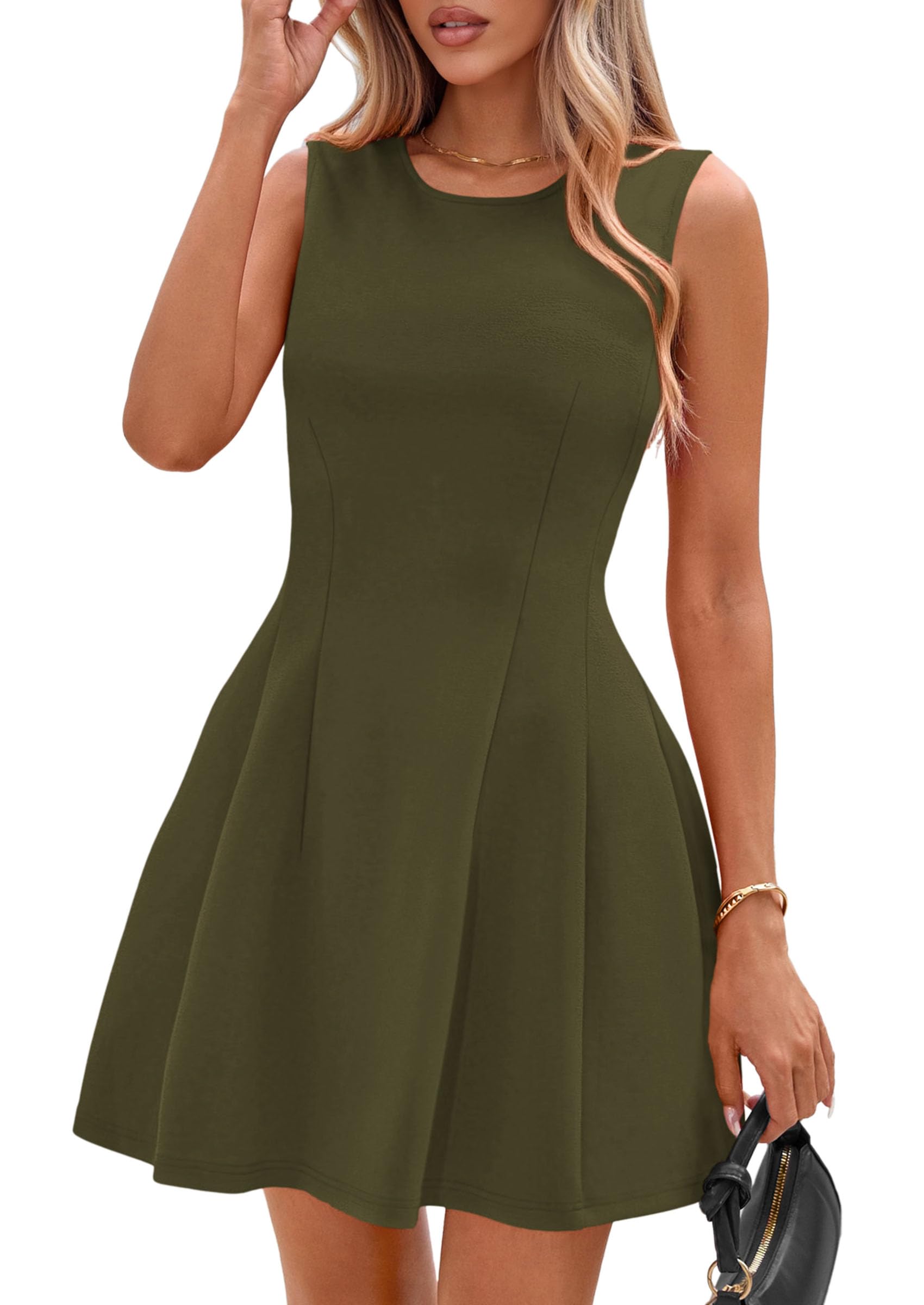 PRETTYGARDEN Summer Dresses for Women 2026 Elegant Classy Spring A Line Business Casual Work Graduation Cocktail Short Dress