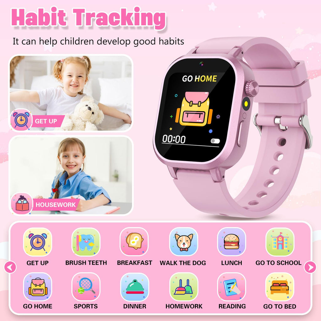 Wiszodet Kids Waterproof Smart Watch Boys Gift Age 3-12 with 39 Game HD Touch Screen Music Player Video Camera Pedometer Alarm Clock Birthday Gift for 6 7 8 9 Year Olds Blue