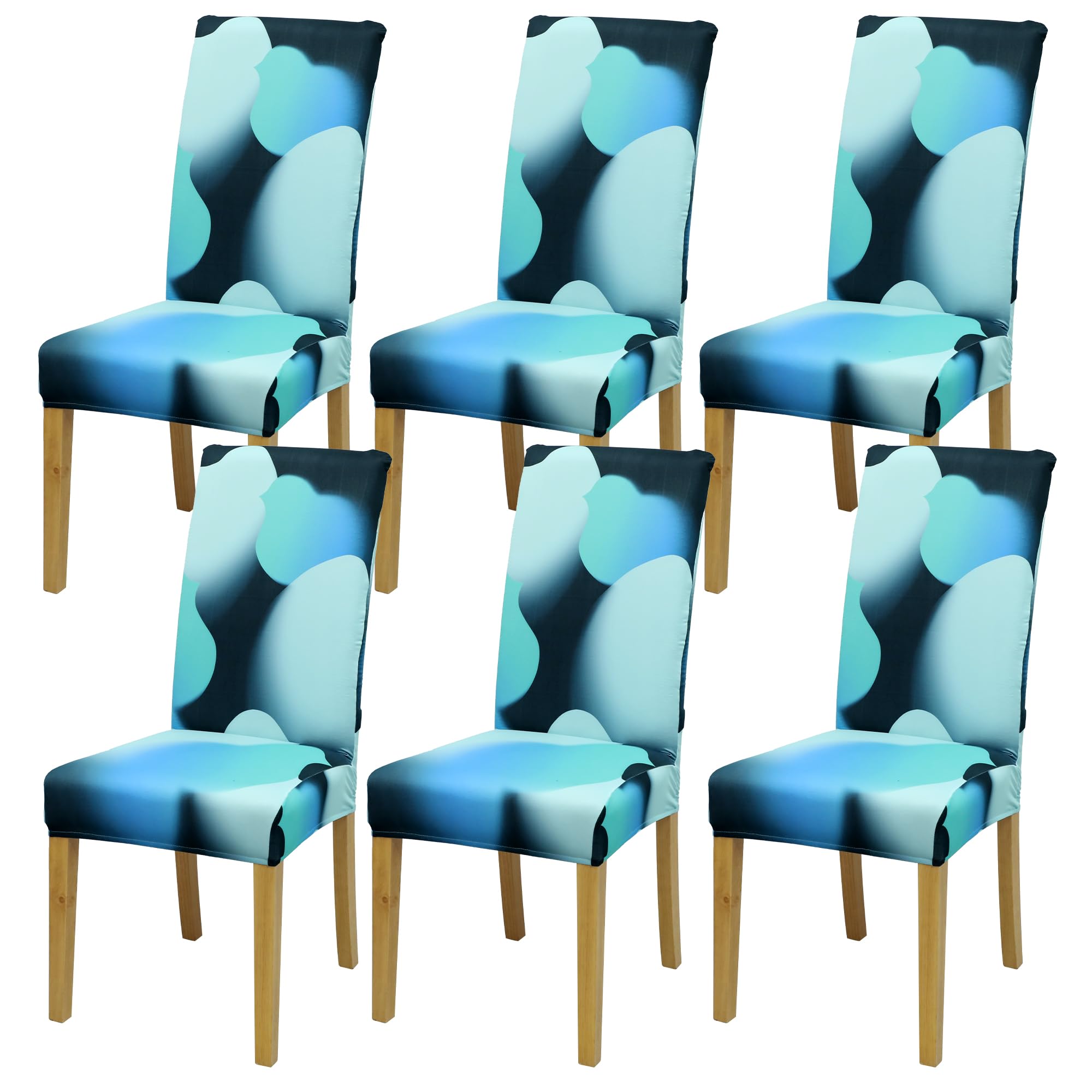 BIETYONE Stretch Dining Chair Covers Set of 6, Soft Removable Washable Kitchen Parsons Chair Slipcovers, High Elastic Seat Protector for Home Hotel Banquet