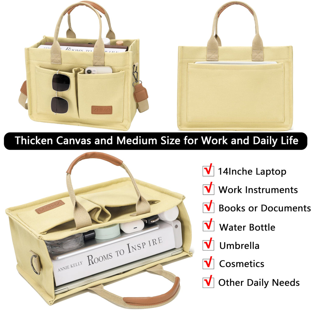 ZHMO Canvas Tote Bag for Women,Women's Bags Crossbody Bags Work Laptop Tote Bag Large Handbags Purse for Travel Nurse Teacher