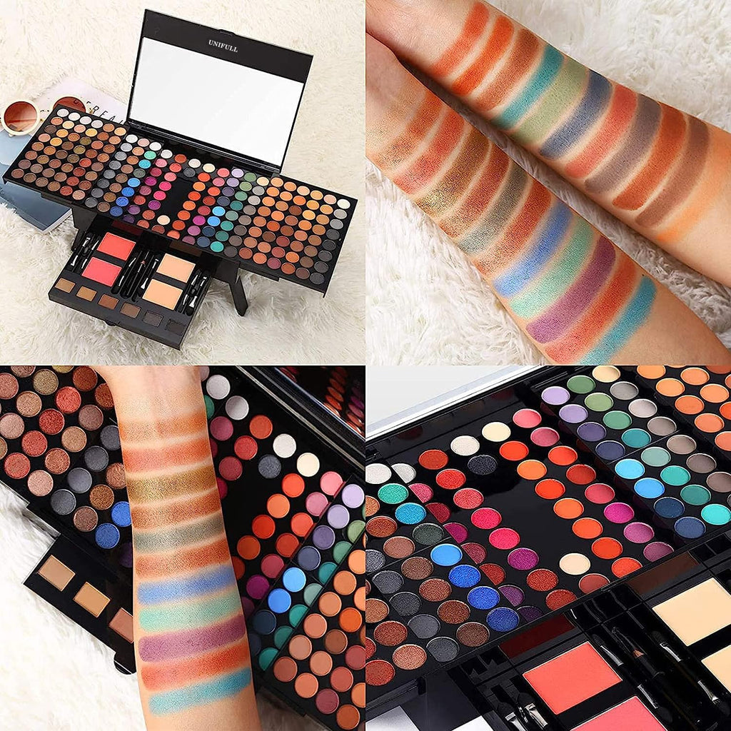 UNIFULL 132 Color All- In- One Makeup For Women Full Kit,Professional Makeup Kit,Makeup Gift Set for Women,Girls&Teens,Include eyeshadow/lipstick/concealer/Lip Gloss/Eyeliner/Mascara（006N2-Silver）