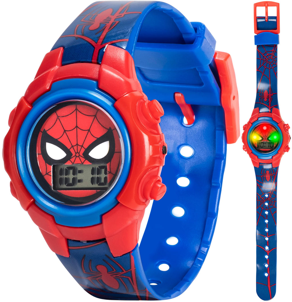 Marvel Spider-Man Kids Watches – Digital Display, Interactive Features, Adjustable Strap, Vibrant Spider-Man Graphics, Durable for Active Kids