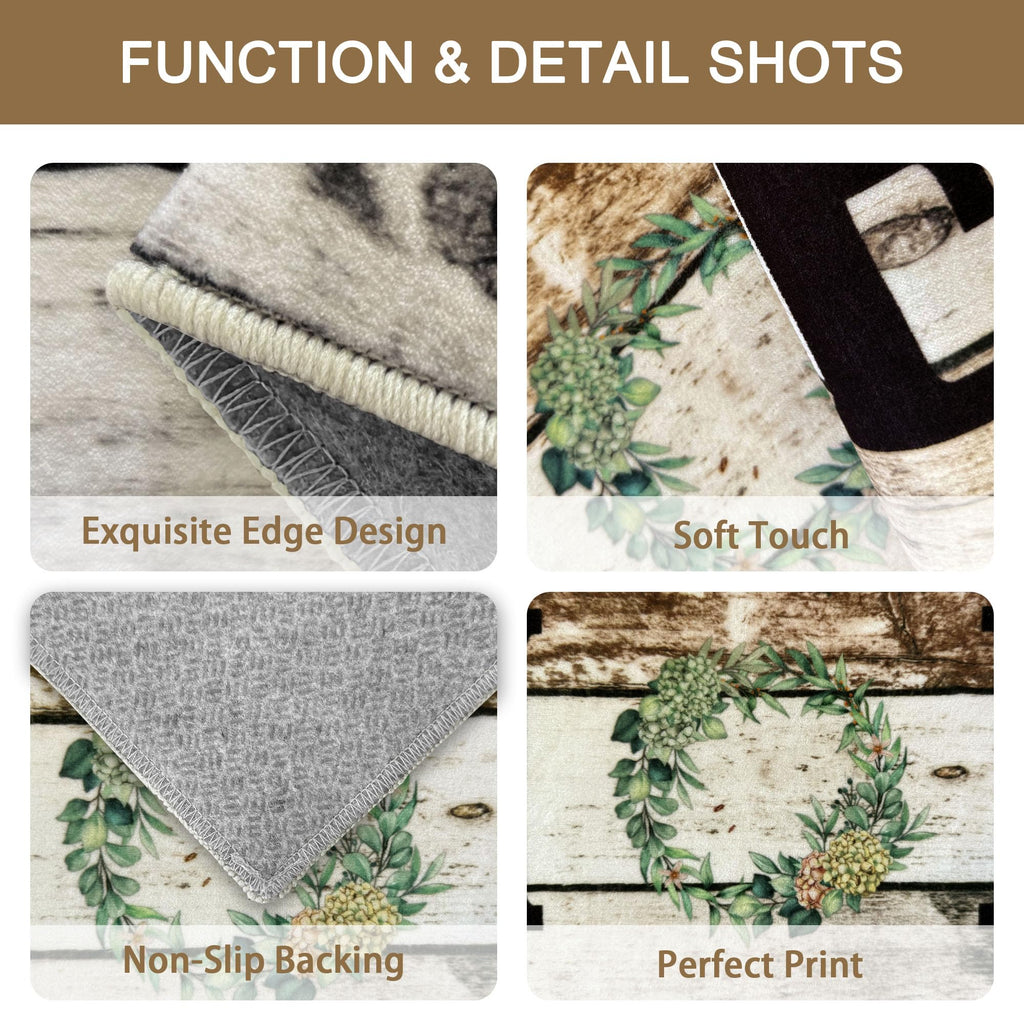 Tritard 100% Non Slip Kitchen Mats for Floor Washable Kitchen Rugs Sets of 3 Farmhouse Kitchen Runner Rug Soft Rustic Kitchen Floor Carpet for Hallway, Laundry, Sink, Office, Brown