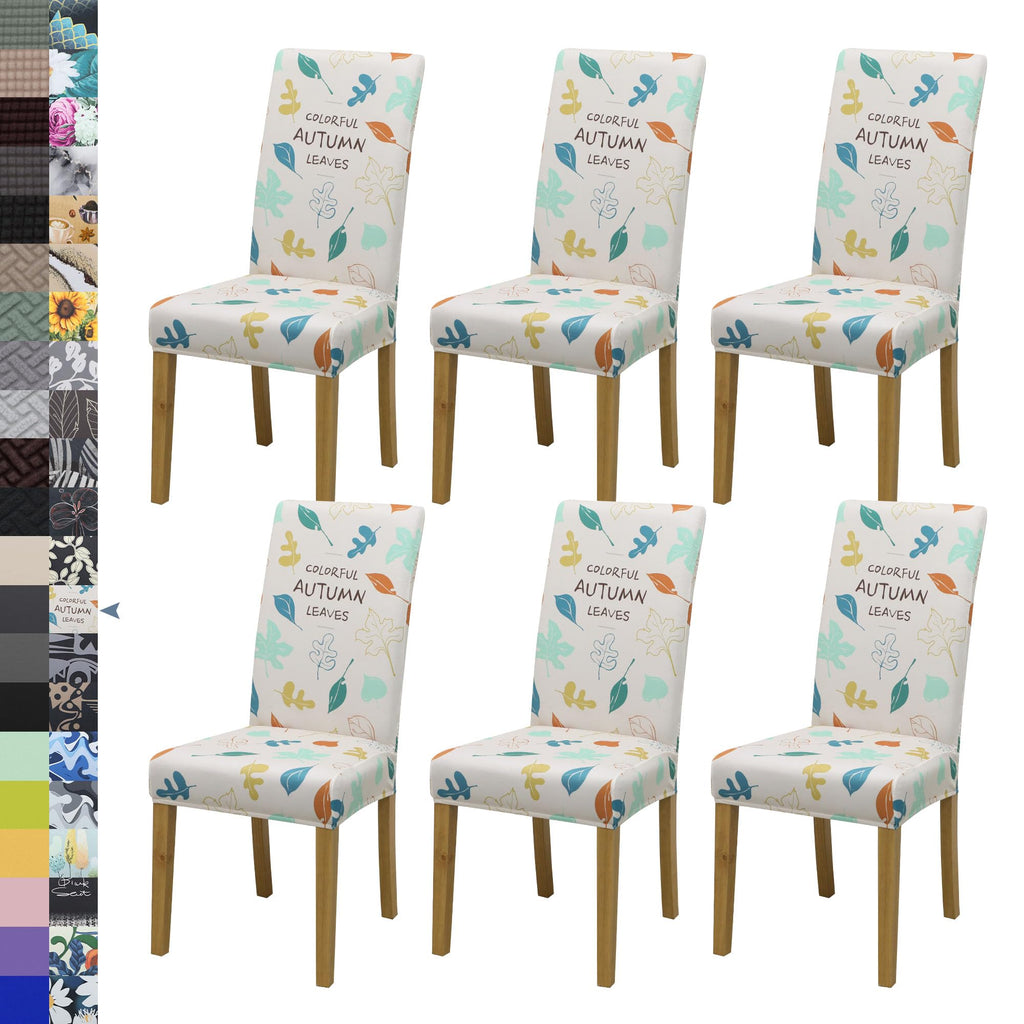 BIETYONE Stretch Dining Chair Covers Set of 6, Soft Removable Washable Kitchen Parsons Chair Slipcovers, High Elastic Seat Protector for Home Hotel Banquet