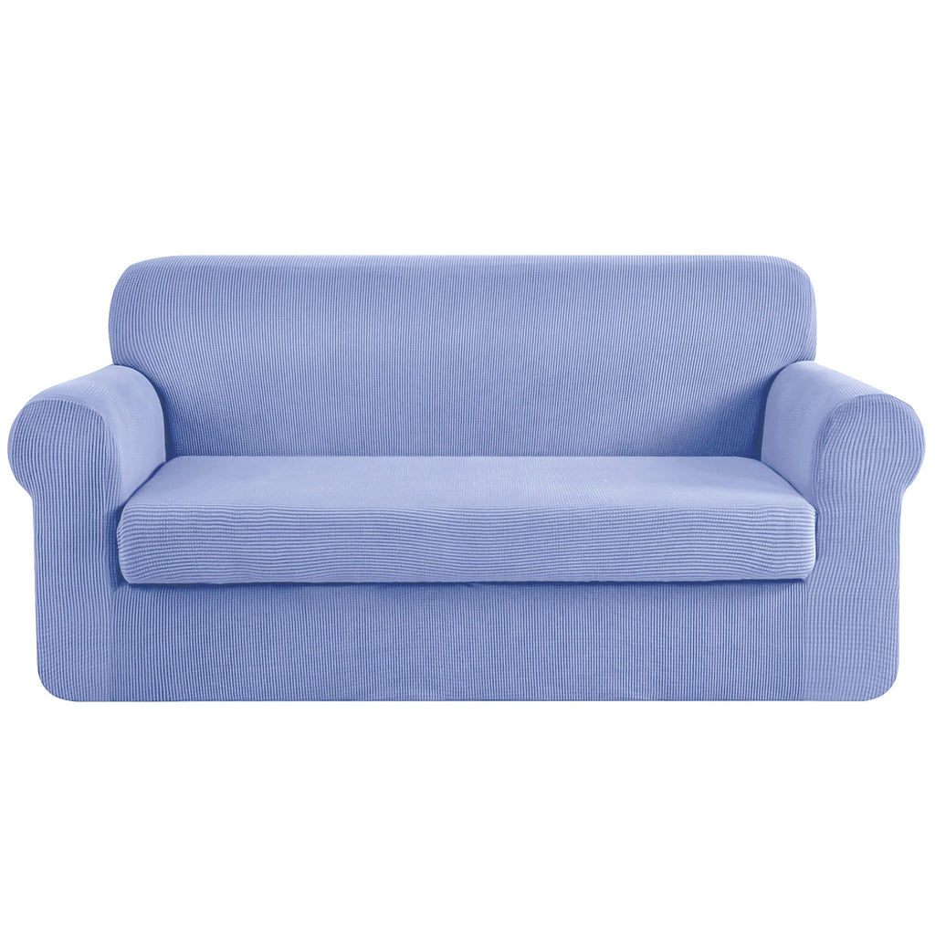 CHUN YI 7 Piece Couch Covers Sofa Covers Washable, Stretch Sofa Slipcovers for 3 Cushion Couch with Seperate Backrest and Cushion Covers, Anti Slip Furniture Protector for Dogs Pets (Large, Grey)