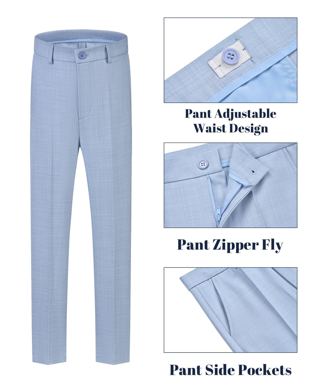 WULFUL Boys' Slim Fit Suit 3 Pieces:Jacket, Pants, Shirt,Summer Suit Set for Teens Boys Wedding Beach