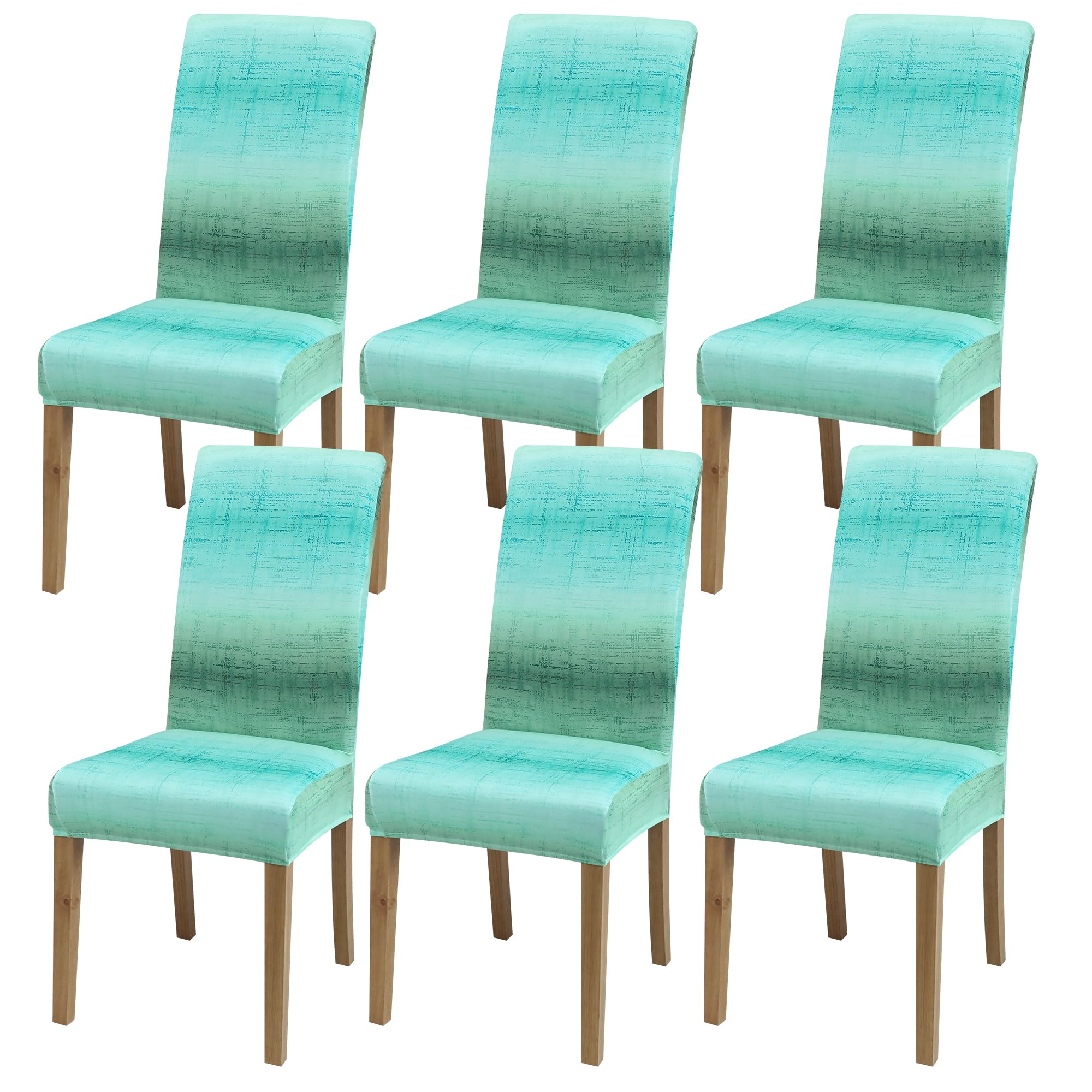 BIETYONE Stretch Dining Chair Covers Set of 6, Soft Removable Washable Kitchen Parsons Chair Slipcovers, High Elastic Seat Protector for Home Hotel Banquet