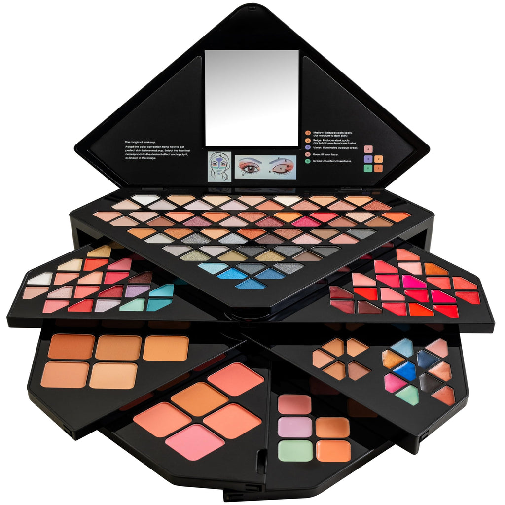 SHANY Elevated Essentials Makeup Set - All-in-One Makeup Kit with 72 Eyeshadows, 28 Lip Colors, 18 Gel Eyeliners, 10 Blushes, 1 Eye Primer, and 1 Cream Concealer
