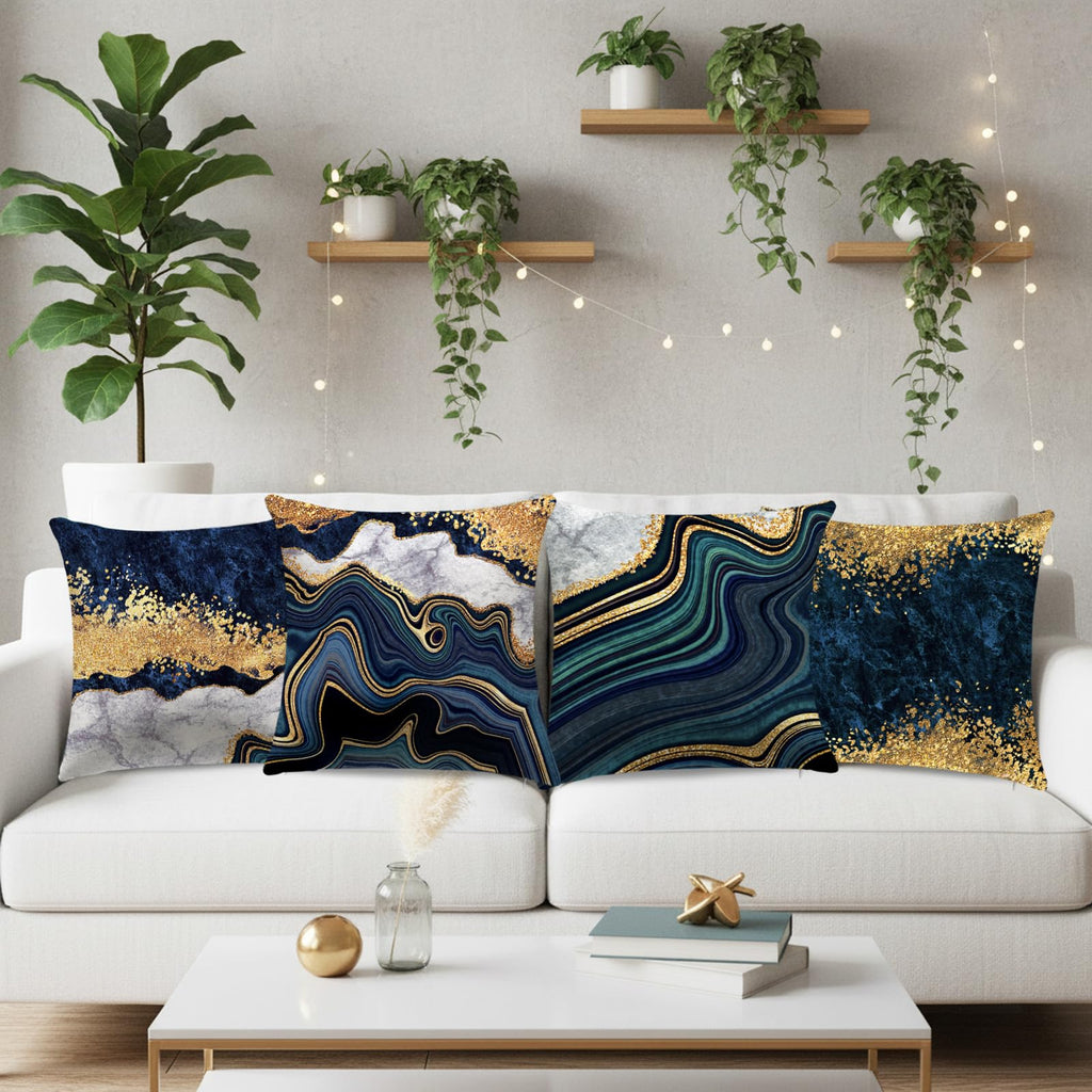 18 x 18 inch Set of 4 Decorative Pillow Covers Grey Marble Texture Throw Pillow Covers Living Room Decor Square Cushion Covers for Modern Styles Abstract Home Bedroom Couch Chair Sofa Pillow Cases