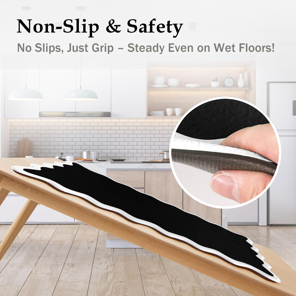 Arenarug Upgrade Scalloped Embossed Kitchen Mats for Floor 2PCS Cushioned Anti Fatigue Waterproof Foam Kitchen Rugs Non Slip Washable Comfort Standing Mat for Office Sink Laundry, Black