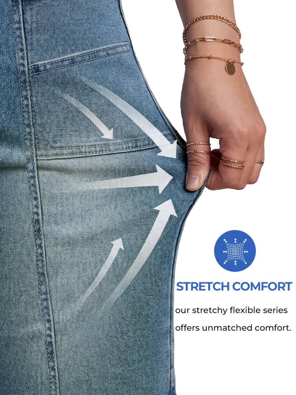 EMMIOL Women Baggy Jeans Mid-Low Waist Boyfriend Streetwear Vintage Jeans Wide Leg Denim Pants