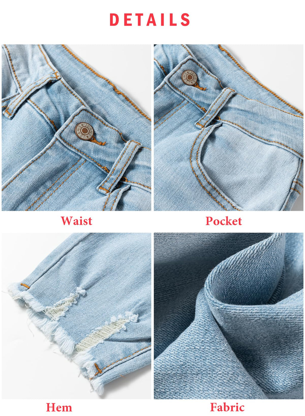 EVALESS Women's High Waisted Tummy Control Straight Ankle Ripped Jeans