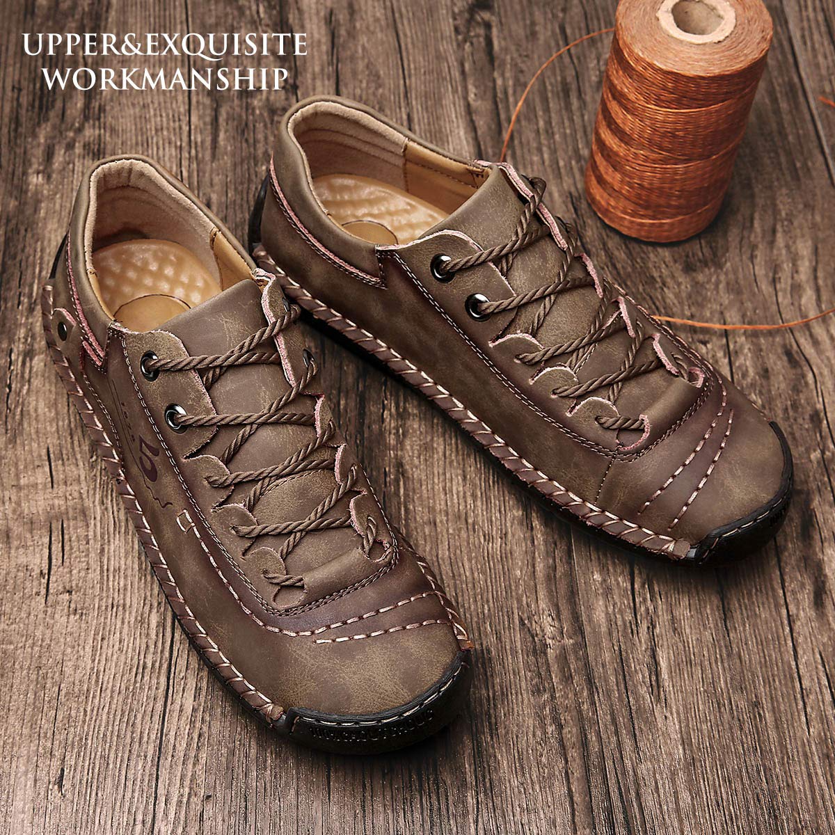 alcubieree Mens Leather Casual Shoes Comfortable Fashion Sneakers Loafers Lightweight Dress Walking Driving Shoes for Men（Size 7.5-13）