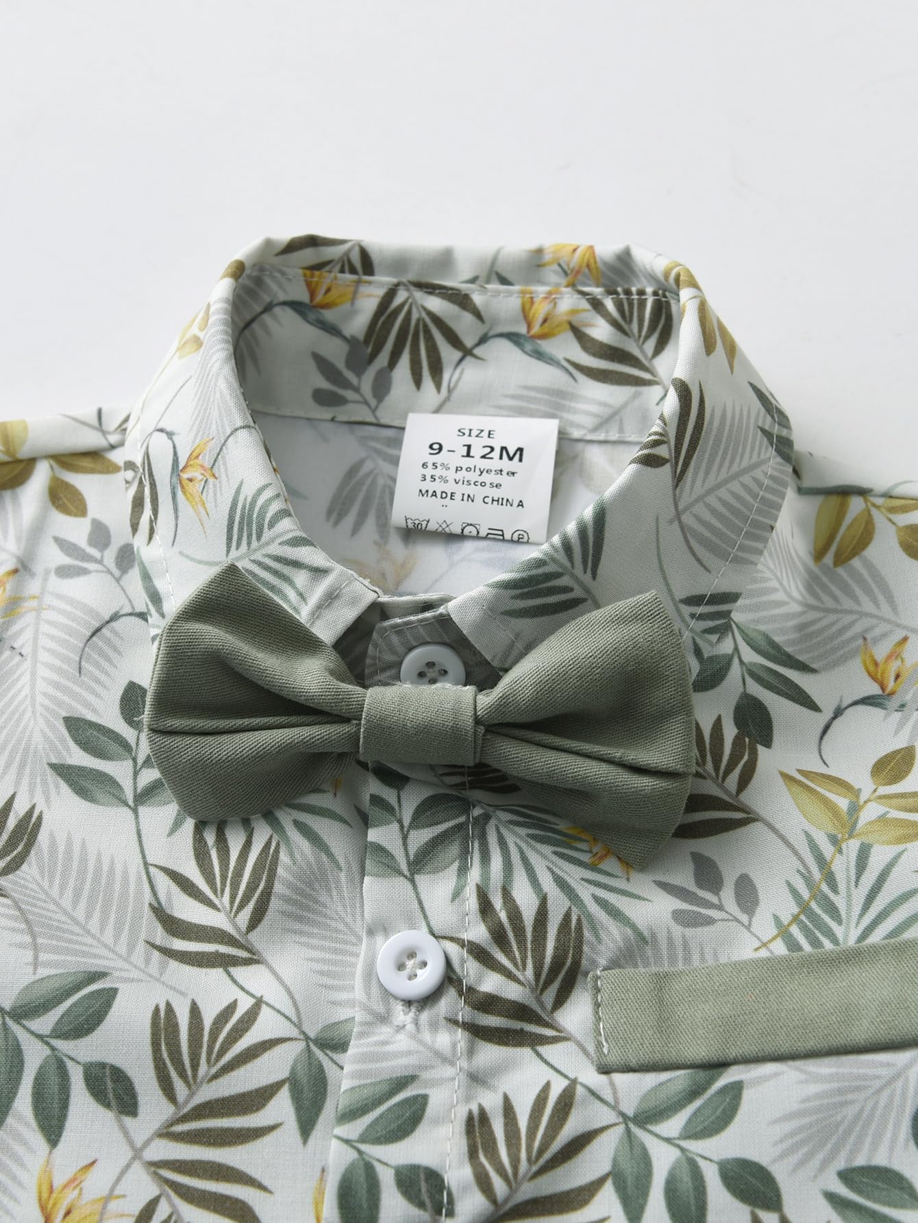 Boarnseorl Baby Boys Gentleman Outfits Suits, Infant Shirt+Shorts+Bow Tie+Suspenders