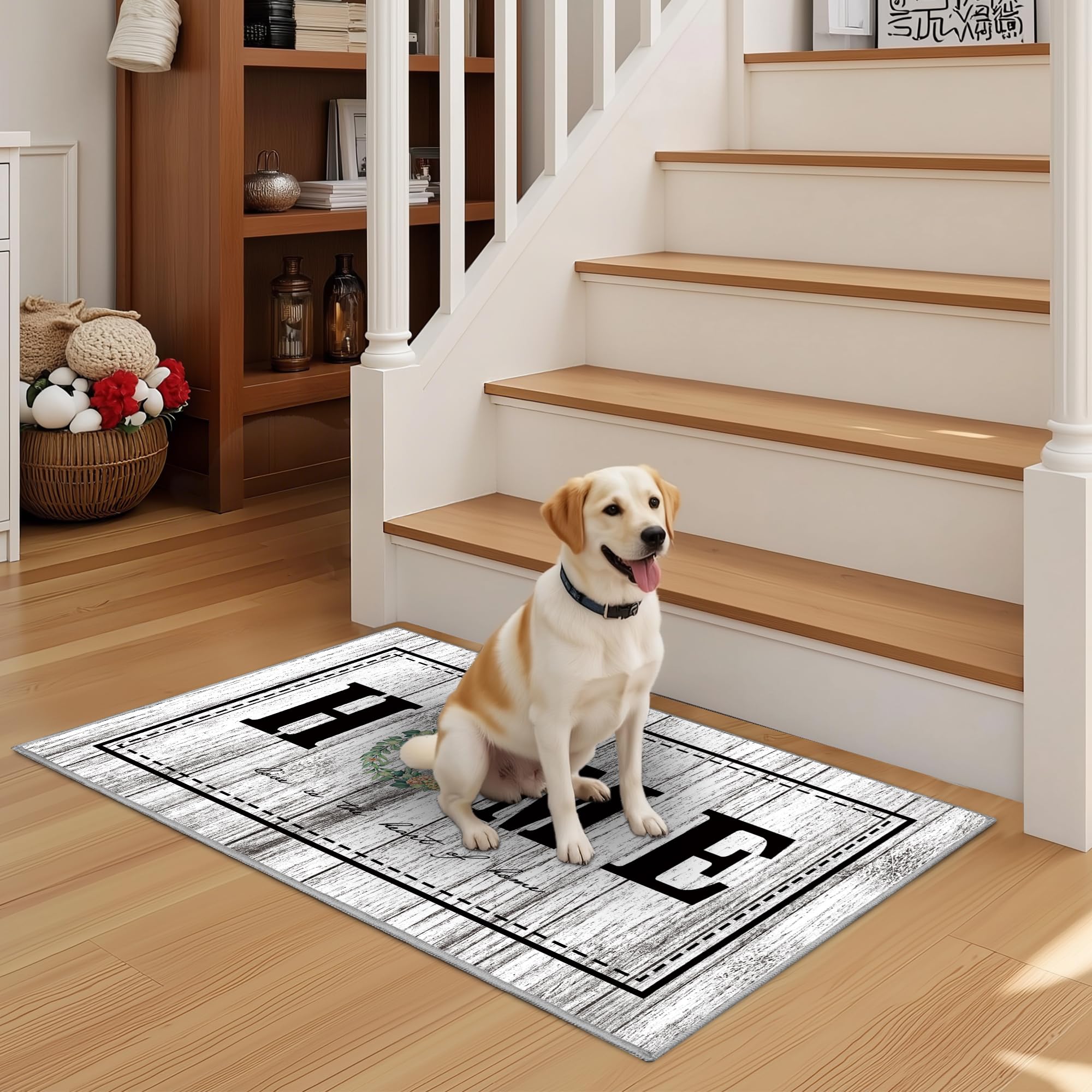 Tritard 100% Non Slip Kitchen Mats for Floor Washable Kitchen Rugs Sets of 3 Farmhouse Kitchen Runner Rug Soft Rustic Kitchen Floor Carpet for Hallway, Laundry, Sink, Office, Brown