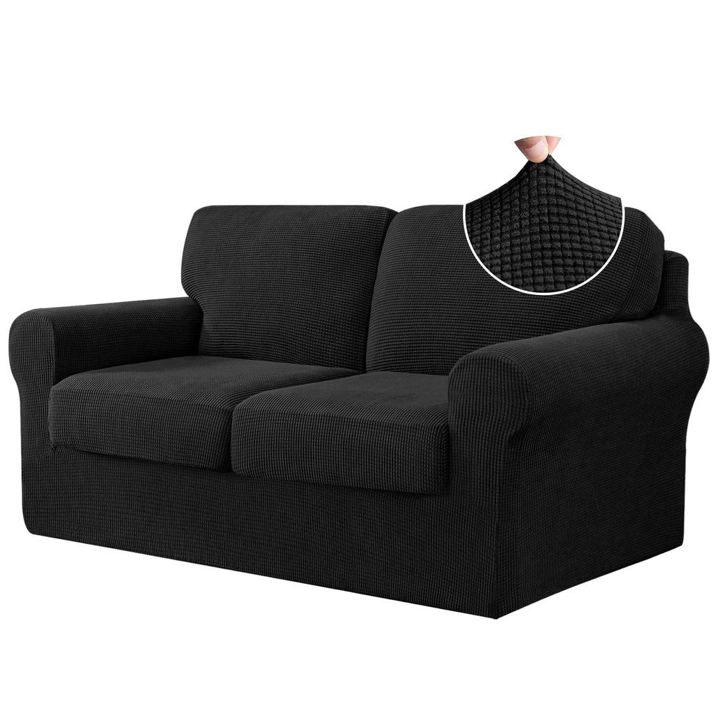 CHUN YI 7 Piece Couch Covers Sofa Covers Washable, Stretch Sofa Slipcovers for 3 Cushion Couch with Seperate Backrest and Cushion Covers, Anti Slip Furniture Protector for Dogs Pets (Large, Grey)