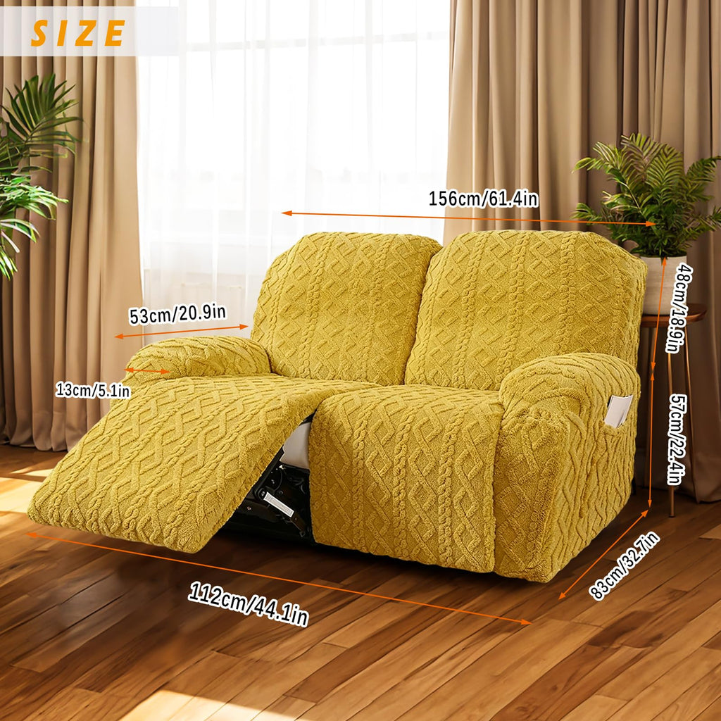JOKIVTOU Recliner Chair Covers 4-Pieces Reclining Chair Slipcovers with Pocket& Elastic Bottom, Soft Feel Fitted Lazy Boy Sofa Couch Cover Washable, Stretch Recliner Furniture Protector