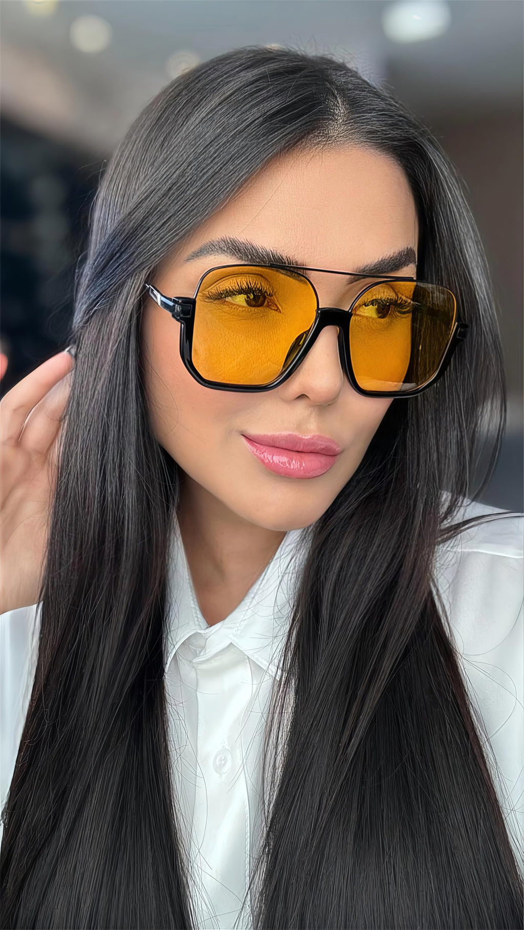 GUVIVI Retro Oversized Aviator Sunglasses for Women Men Square Double Bridge Pilot Sun Glasses 70s Trendy Shades