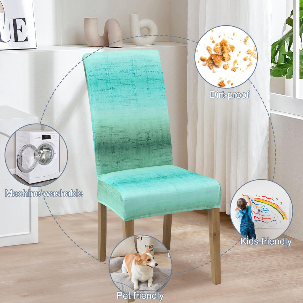 BIETYONE Stretch Dining Chair Covers Set of 6, Soft Removable Washable Kitchen Parsons Chair Slipcovers, High Elastic Seat Protector for Home Hotel Banquet