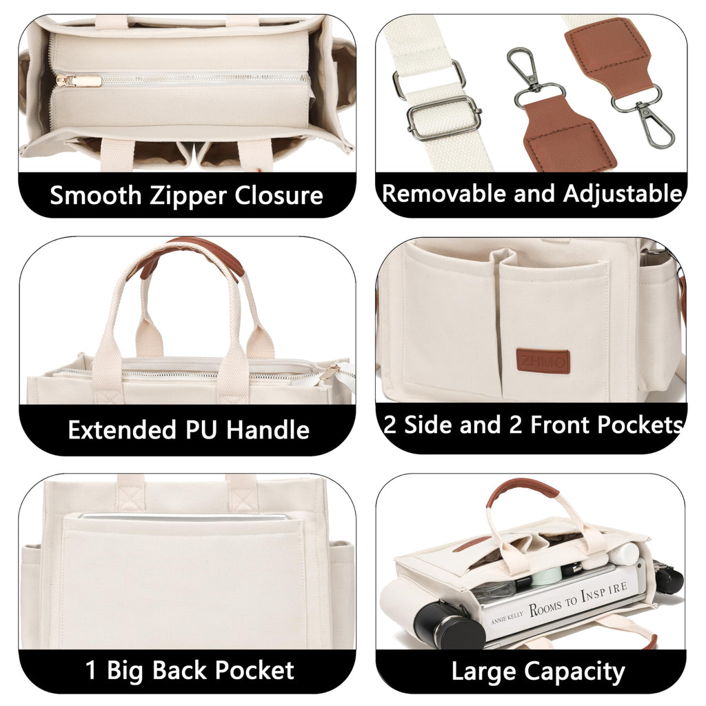 ZHMO Canvas Tote Bag for Women,Women's Bags Crossbody Bags Work Laptop Tote Bag Large Handbags Purse for Travel Nurse Teacher