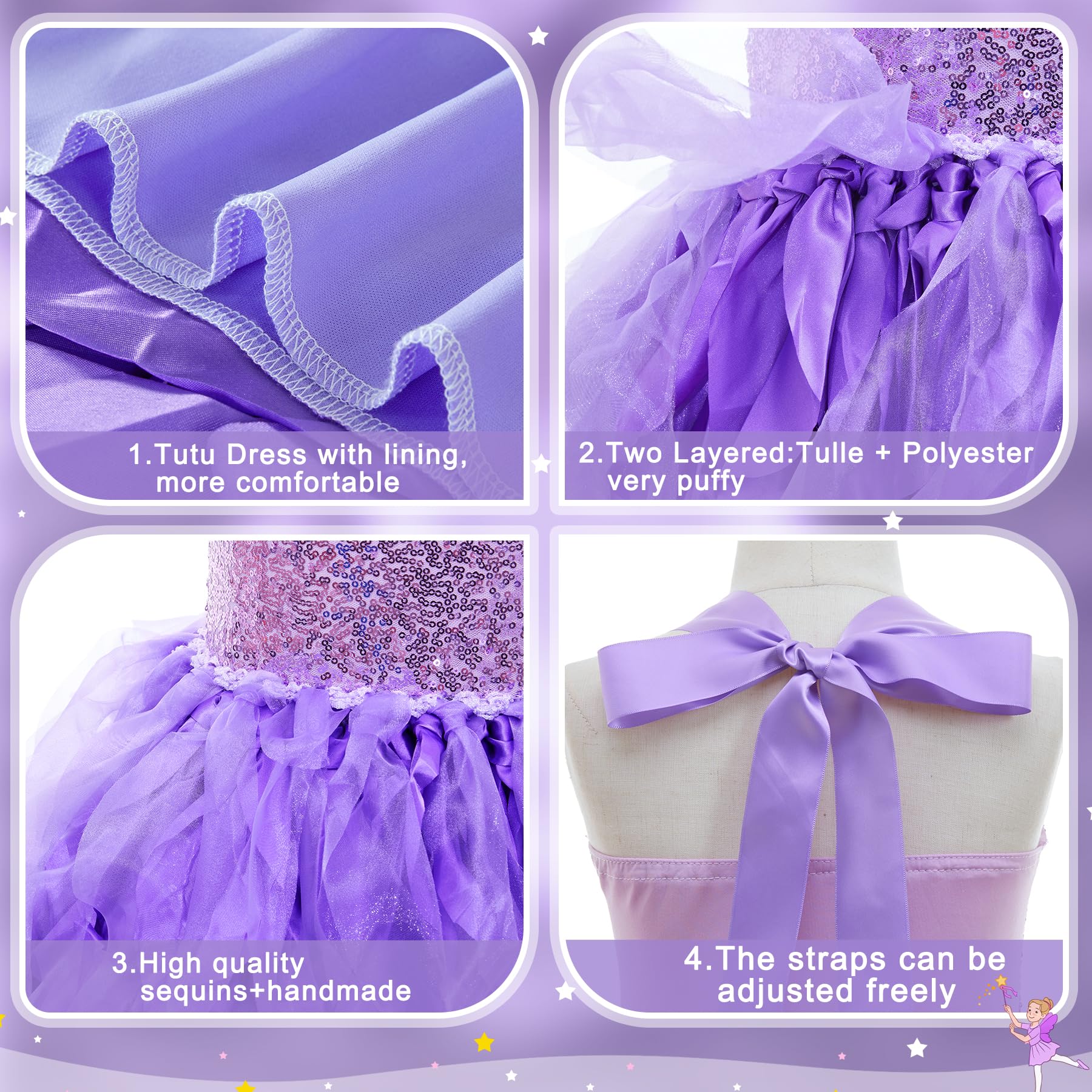Suppromo Tutu Dress for Girls Sparkly Sequin Tulle Princess Birthday Party Prom Outfit Toddler Girls Sneaker Ball Gown Dress